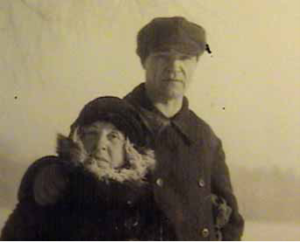 Image of Ekaterine and Pavel Filonov in winter.